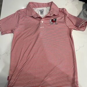 Classic Red Striped Kids Polo Shirt